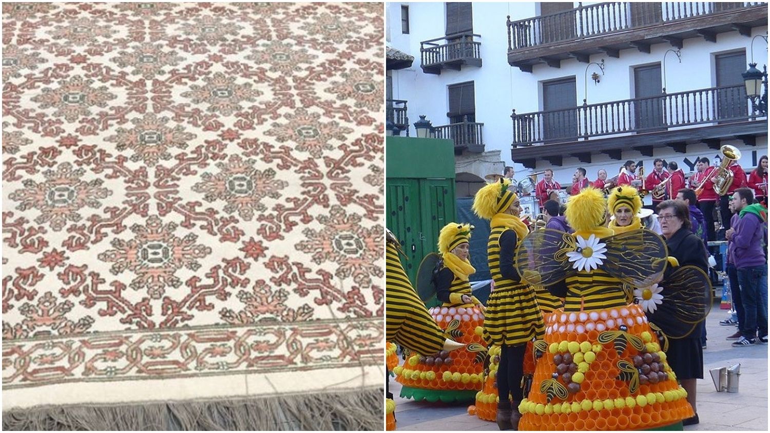 Las alfombras de nudo español de Alcaraz y el Carnaval de Tarazona de