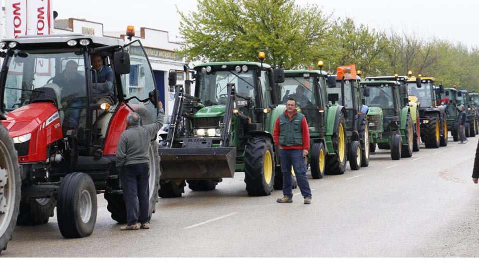 un detalle de la tractorada de este jueves.