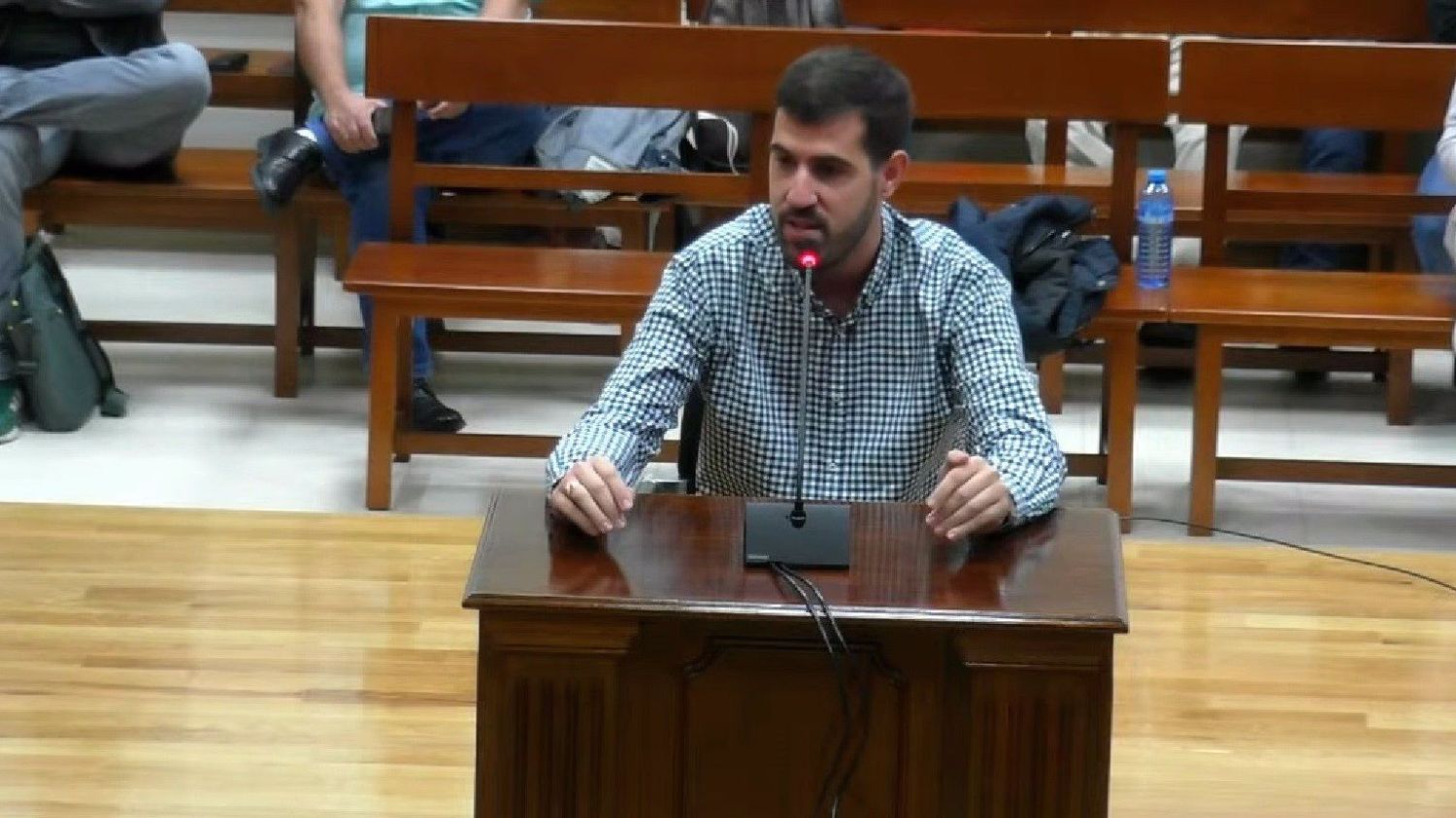 El alcalde de Fontanar, Víctor San Vidal, en el juicio en la Audiencia Provincial de Guadalajara.