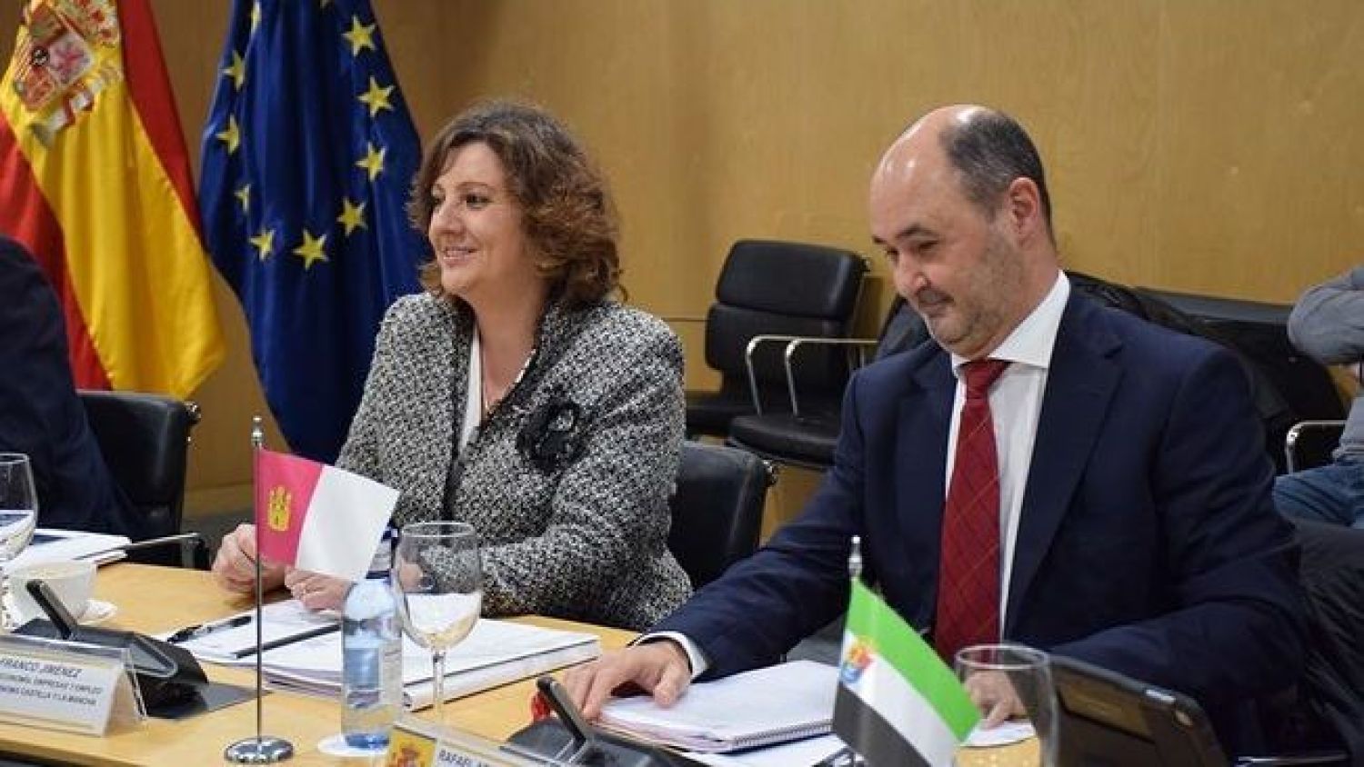 La consejera de Economía, Patricia Franco, durante la reunión de hoy.