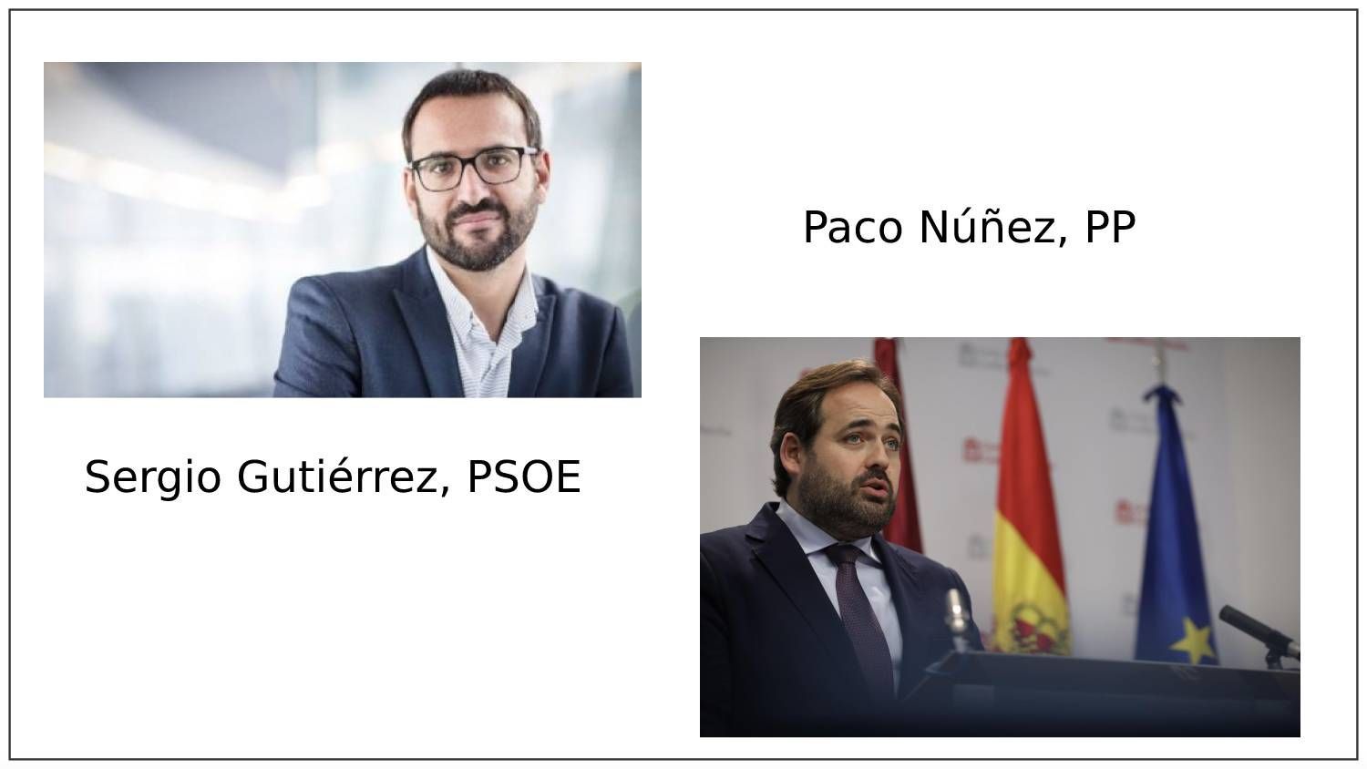 Los representantes del PSOE y PP, Sergio Gutiérrez y Paco Núñez.