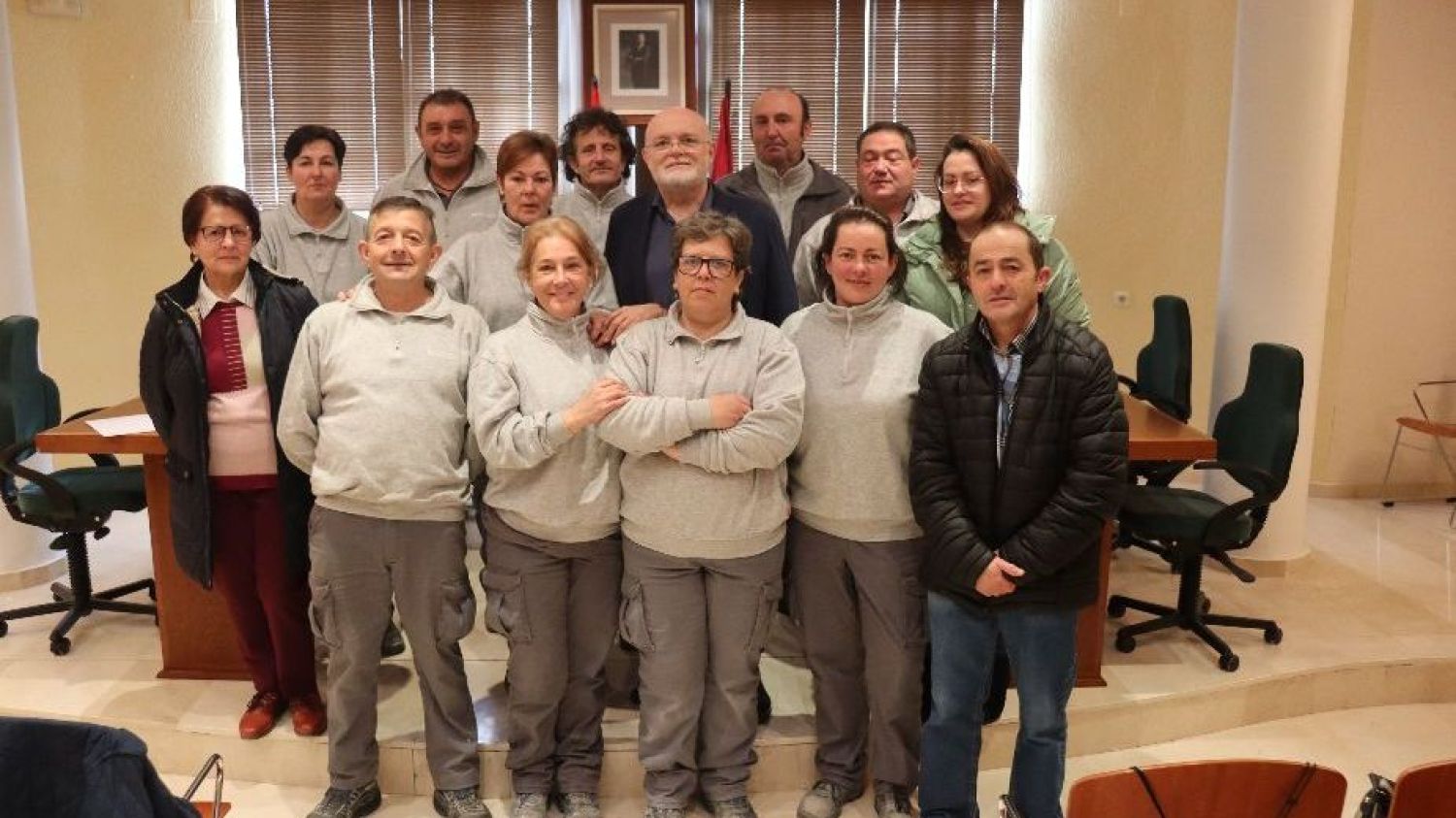 Durante la entrega de los certificados de profesionalidad del Programa de Recualificación y Reciclaje Profesional (RECUAL), "Construyendo las Casas".