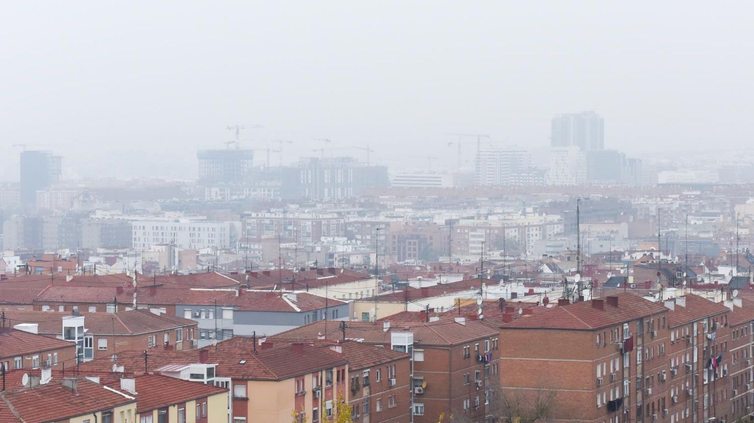 Ciudad bajo la niebla.