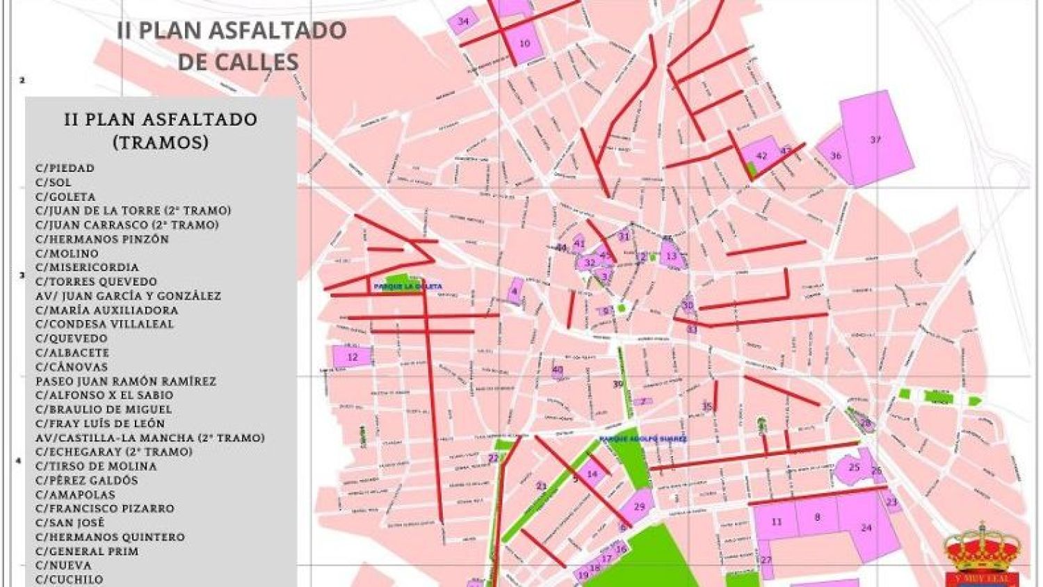 Plan de asfaltado de La Roda, en Albacete.