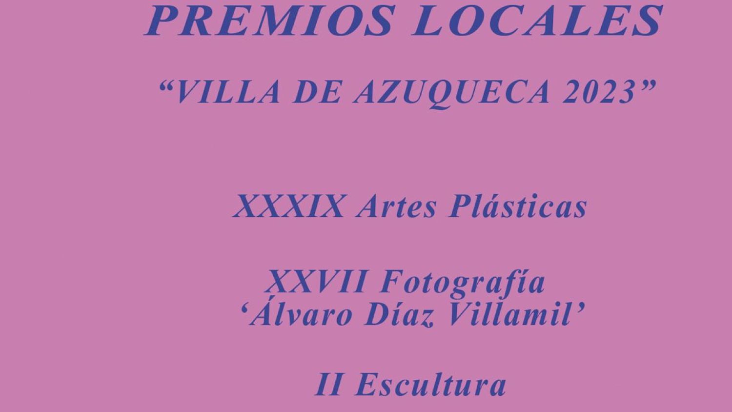 Cartel de los premios.