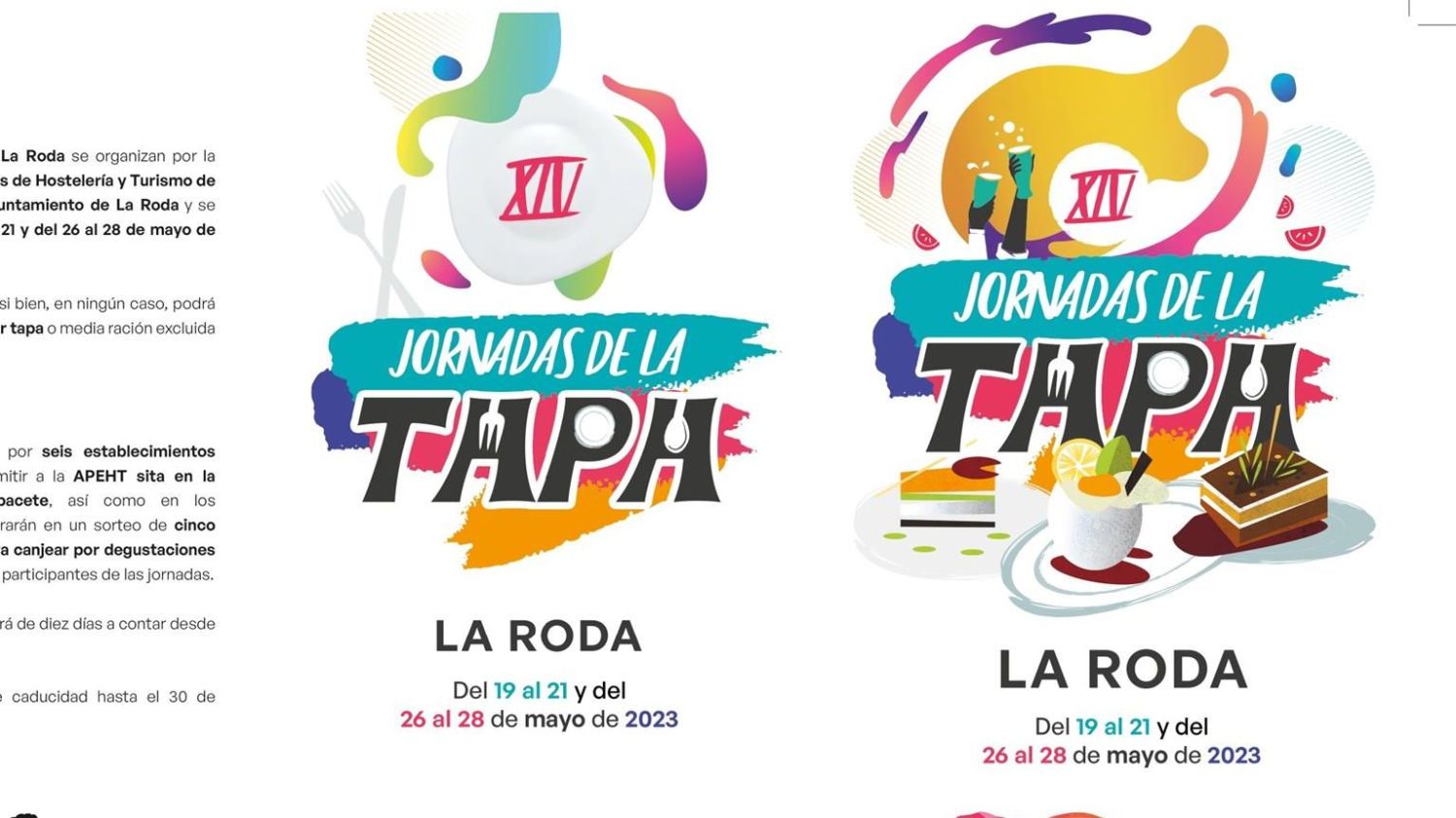 Programa Jornadas de la tapa en La Roda.